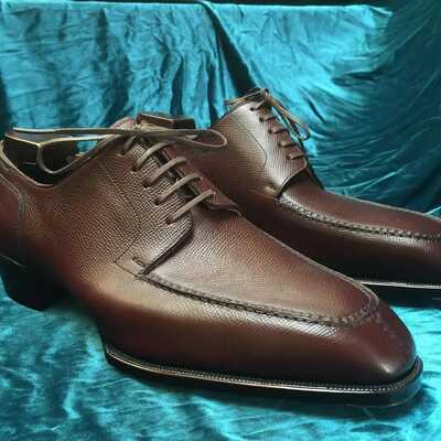Handmade brown leather pre booking for christmas split toe formal lace up shoes 7-14