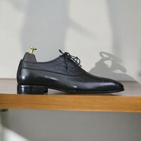 Handmade Black Alligator Oxford Shoes - Thumbnail 1