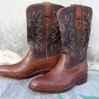 Crafted Leather Brown Calf Ankle High Long Men Cowboy Boot  - Thumbnail 3