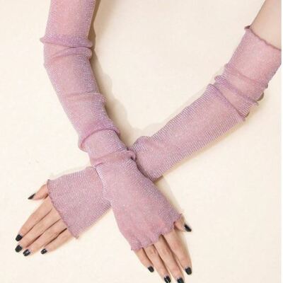 Pink kira kira y2k arm warmers - Thumbnail 1