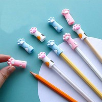 30pcs Cute Cartoon Cat Paw Design Silicone Pencil Caps Covers, Universal Pen Holder, Portable & Durable - Thumbnail 1