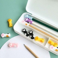 30pcs Cute Cartoon Cat Paw Design Silicone Pencil Caps Covers, Universal Pen Holder, Portable & Durable - Thumbnail 4