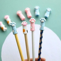 30pcs Cute Cartoon Cat Paw Design Silicone Pencil Caps Covers, Universal Pen Holder, Portable & Durable - Thumbnail 2
