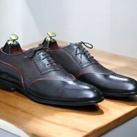 Handmade Genuine Cow-Hide Leather Brogue Toe Shoes For Men  - Thumbnail 2