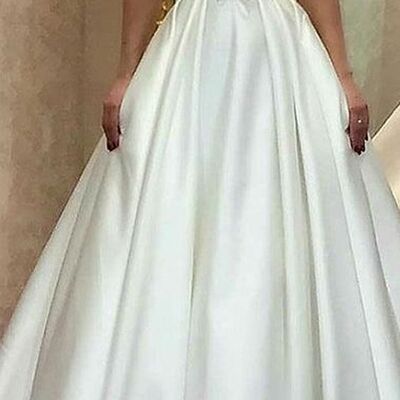 Elegant a line lace  sleeveless wedding dress bridal gown