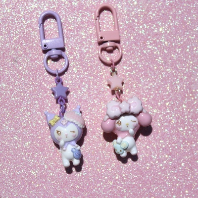 Melody/Kuromi Sleepy Keychain