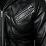 Men Genuine Black Hooded Bomber Leather Motorcycle Jacket Real Lambskin with Removable Hood-2