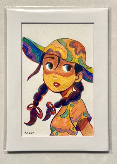 5x7 Summer Girl Original Art (2024)