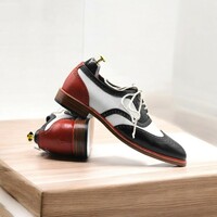 Men's Classic Style Handmade Oxford Leather Shoes. - Thumbnail 1