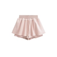 Fake two-piece hooded drawstring zipper waist cardigan sweatshirt jacket sports skirt suit - Thumbnail 4