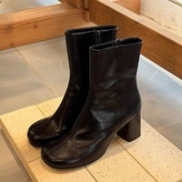 Genuine leather side zipper fashion ankle boots women's thick heel martin boots - Thumbnail 3