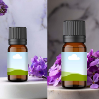 Dropper Bottle 10ml Mockup Violet flavor, Amber Bottle Canva Mockup, Serum Bottle Mockup Natural and Fresh Themed Visuals and Marketing - Thumbnail 9