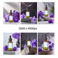 Dropper Bottle 30ml Mockup Violet flavor, Amber Bottle Canva Mockup, Serum Bottle Mockup Natural and Fresh Themed Visuals and Marketing - Thumbnail 1