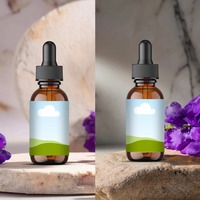 Dropper Bottle 30ml Mockup Violet flavor, Amber Bottle Canva Mockup, Serum Bottle Mockup Natural and Fresh Themed Visuals and Marketing - Thumbnail 2