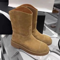 Women's Genuine leather Thick-soled high-top boots 2 colors - Thumbnail 1