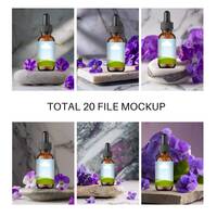 Dropper Bottle 30ml Mockup Violet flavor, Amber Bottle Canva Mockup, Serum Bottle Mockup Natural and Fresh Themed Visuals and Marketing - Thumbnail 4