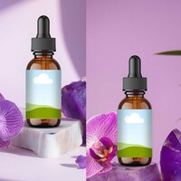 Dropper Bottle 30ml Mockup Orchard flavor, Amber Bottle Canva Mockup, Serum Bottle Mockup Natural and Fresh Themed Visuals and Marketing - Thumbnail 4