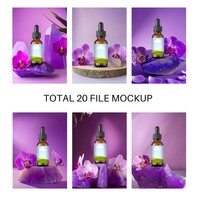 Dropper Bottle 30ml Mockup Orchard flavor, Amber Bottle Canva Mockup, Serum Bottle Mockup Natural and Fresh Themed Visuals and Marketing - Thumbnail 2