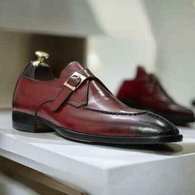 Men’s handmade burgundy oxford dress shoes | elegant formal wear