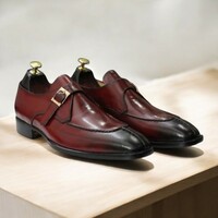 Men’s Handmade Burgundy Oxford Dress Shoes | Elegant Formal Wear - Thumbnail 1