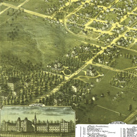 Raleigh, North Carolina in 1872 - Bird's Eye View, Aerial, Panorama, Vintage, Antique, Reproduction, Giclée, Framable, Fine Art, Wall art - Thumbnail 2