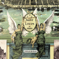 St. Louis, Missouri in 1896 - Bird's Eye View Map, Aerial, Panorama, Vintage, Antique, Reproduction, Giclée, Framable, Fine Art - Thumbnail 1