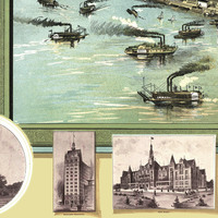 St. Louis, Missouri in 1896 - Bird's Eye View Map, Aerial, Panorama, Vintage, Antique, Reproduction, Giclée, Framable, Fine Art - Thumbnail 2