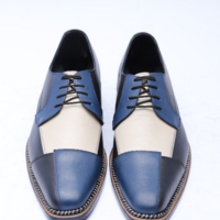 Crafted Leather Classic Tri Tone Leather Oxford Lace up Dress Shoes For Men - Thumbnail 3