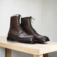 Ankle High Brown Leather Boot – Classic Style & Comfort - Thumbnail 2