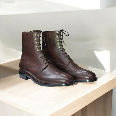 Ankle High Brown Leather Boot – Classic Style & Comfort