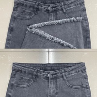 Elastic High Waist Slim Trouser Flared Jeans Women Cotton Vintage Blue Denim Pants - Thumbnail 4