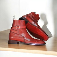  Handmade Burgundy Jodhpur Boots – Handcrafted Leather Excellence  - Thumbnail 4