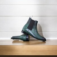 Handcrafted Green Chelsea Boots –Elegance Leather Boots. - Thumbnail 2