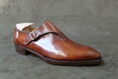Top Brown Leather Monk Shoes, Decent Wear Men's Shoes 