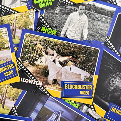 Blockbuster video halloween and night of the living dead - custom horror trading card set