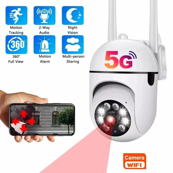 Wifi IP Outdoor Wireless Security Surveillance PTZ Camera 4X Zoom Cameras AI Human Tracking Two-way Audio HD Night Color Cam