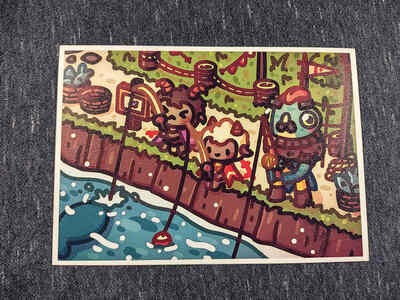 Cult of the Lamb Fishing Mini Print