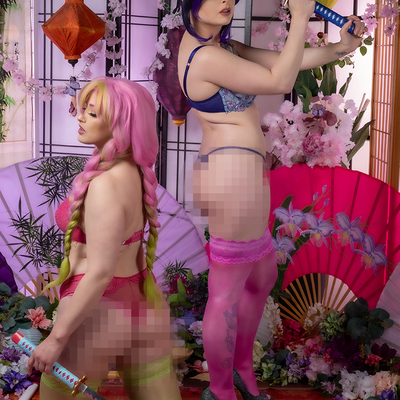 Watermelon braids & butterfly - duo