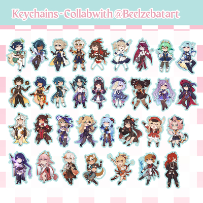 Genshin impact 2.25" character keychains