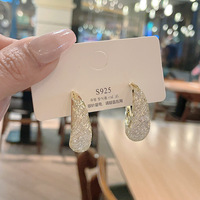  Luxury Exquisite Party Engagement Wedding Dangle Earrings Fashion Gold Color Metal Hollow Mesh Earrings for Women - Thumbnail 1