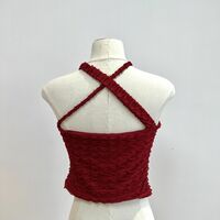 Sexy Cross Halter Neck Hollow Out Irregular Temperament Slim Fit Short Vest - Thumbnail 6