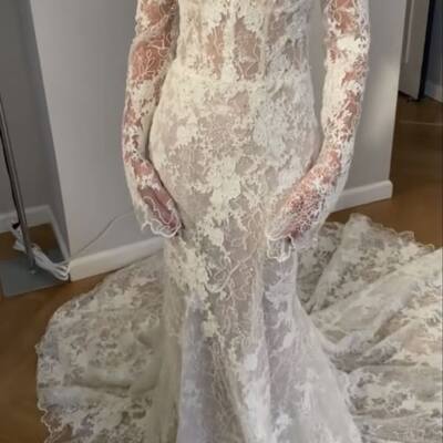 Elegant mermaid lace appliques off the shoulder wedding dress bridal gown