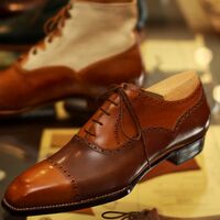 Handmade Brown Cap Toe Lace Up Dress Formal Lace Up Shoes Christmas Edition - Thumbnail 1