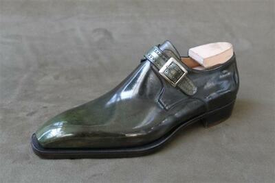 Handmade Men's Green Monks Stylish Dress Formal Shoes