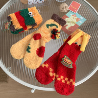 4pairs Hamburger Pizza Foodie Fleece Socks - Thumbnail 2