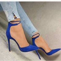 Pointed sexy hollow fashion rivet one-line high-heeled sandals large size 34-43 - Thumbnail 1