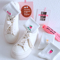 *Free Shipping*KAWAII FOOD EMBROIDERY SOCKS SET / 4 Pairs - Thumbnail 2