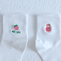 *Free Shipping*KAWAII FOOD EMBROIDERY SOCKS SET / 4 Pairs - Thumbnail 3
