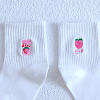 *Free Shipping*KAWAII FOOD EMBROIDERY SOCKS SET / 4 Pairs - Thumbnail 4
