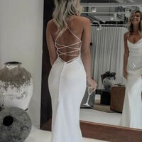 Elegant Sheath Sleeveless Beach Boho Wedding Dress Bridal Gown - Thumbnail 1